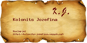Kolonits Jozefina névjegykártya