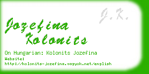 jozefina kolonits business card